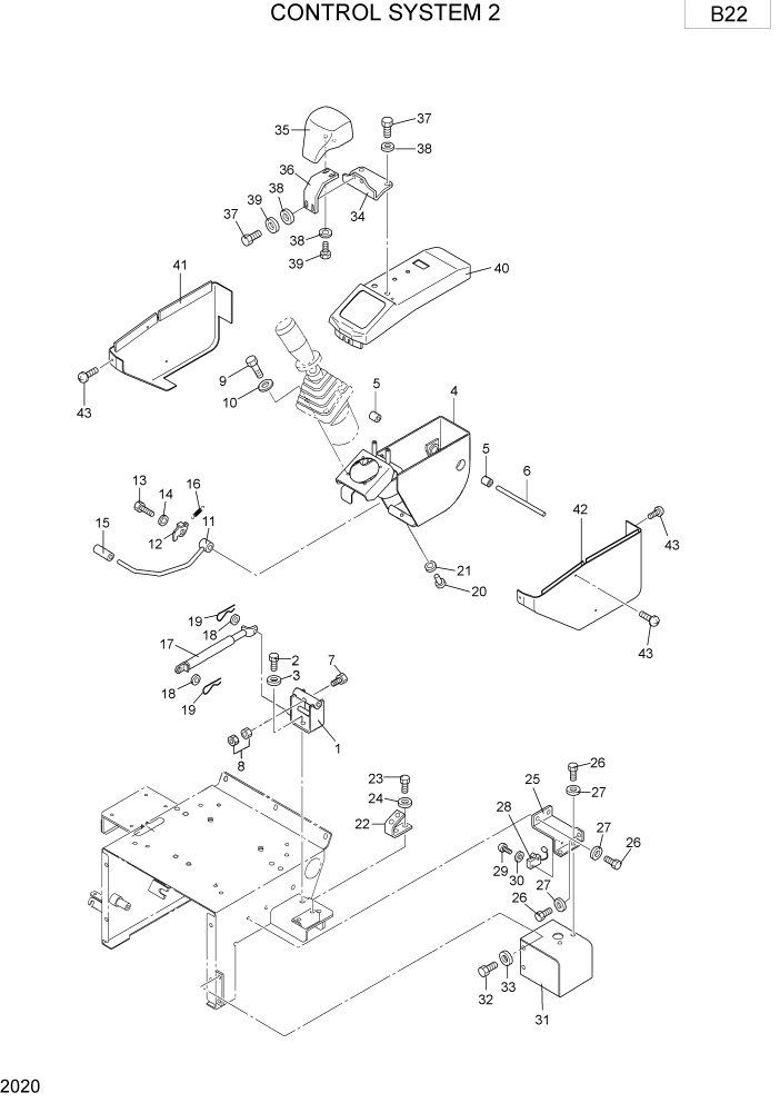 Схема запчастей Hyundai R15-7 - PAGE 2020 CONTROL SYSTEM 2 ВЕРХНЯЯ ЧАСТЬ МАШИНЫ