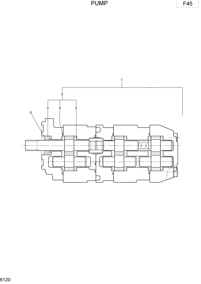 Схема запчастей Hyundai R15-7 - PAGE 6120 PUMP ГИДРАВЛИЧЕСКИЕ КОМПОНЕНТЫ