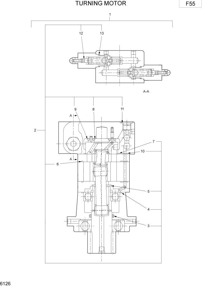 Схема запчастей Hyundai R15-7 - PAGE 6126 TURNING MOTOR ГИДРАВЛИЧЕСКИЕ КОМПОНЕНТЫ