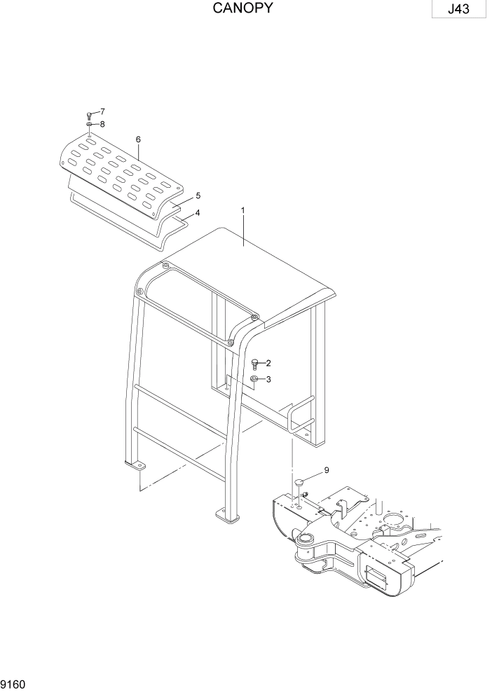 Схема запчастей Hyundai R15-7 - PAGE 9160 CANOPY ВАРИАНТ