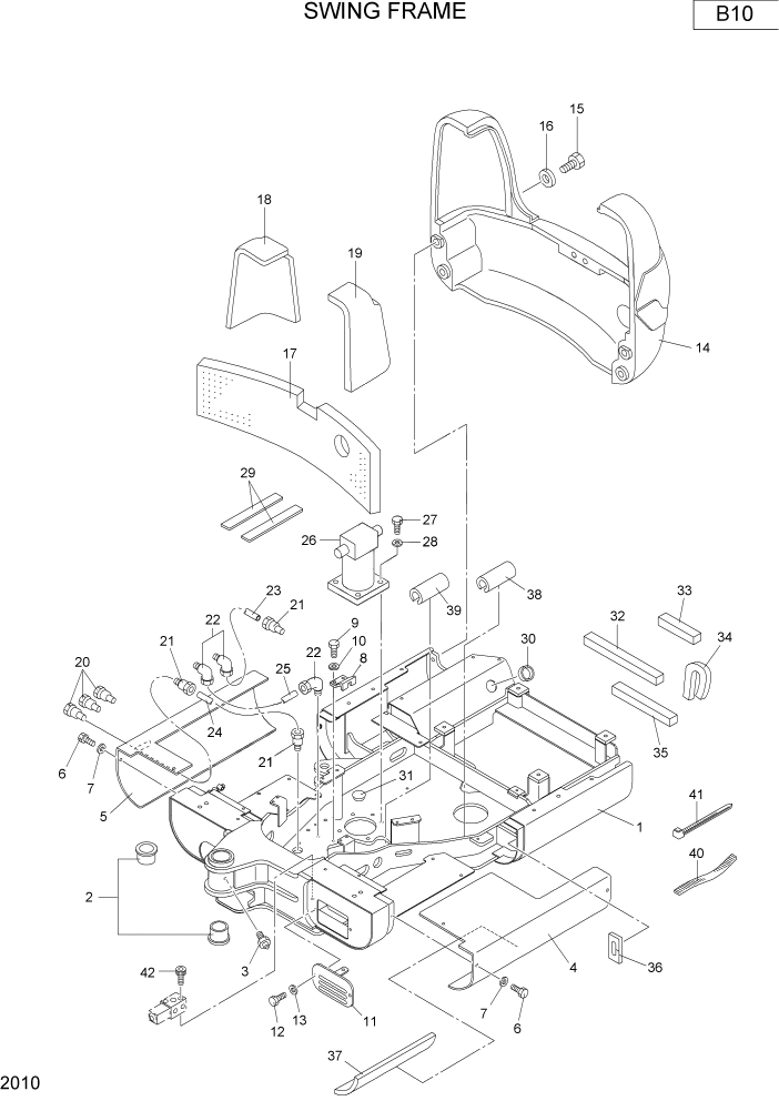 Схема запчастей Hyundai R16-7 - PAGE 2010 SWING FRAME ВЕРХНЯЯ ЧАСТЬ МАШИНЫ