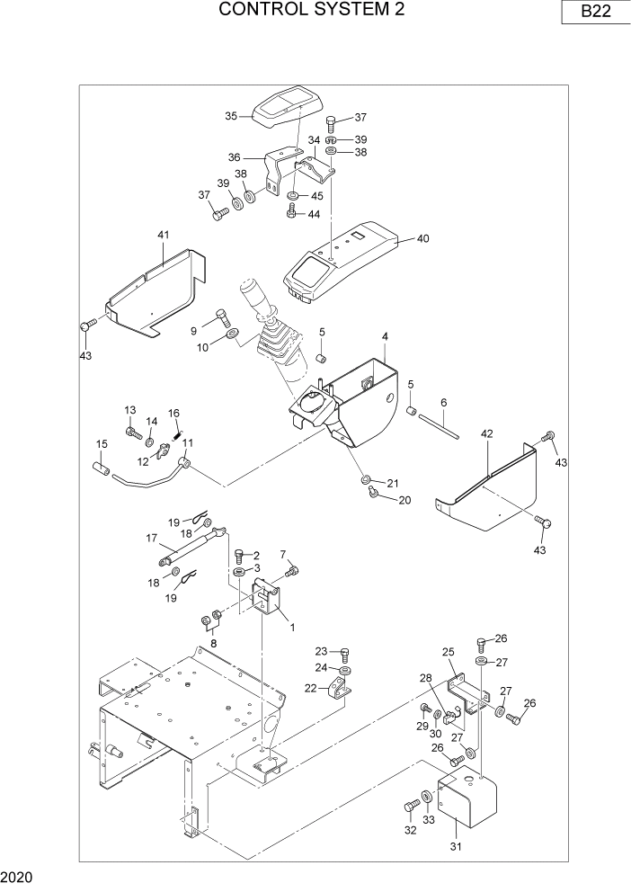 Схема запчастей Hyundai R16-7 - PAGE 2020 CONTROL SYSTEM 2 ВЕРХНЯЯ ЧАСТЬ МАШИНЫ