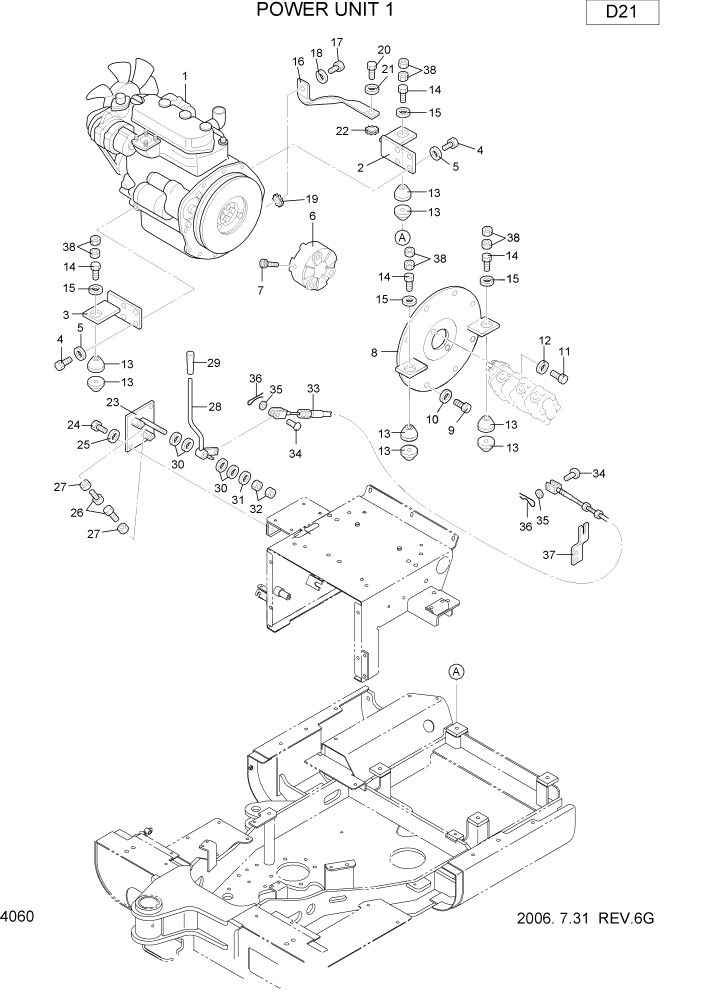 Схема запчастей Hyundai R16-7 - PAGE 4060 POWER UNIT 1 ПРИВОД