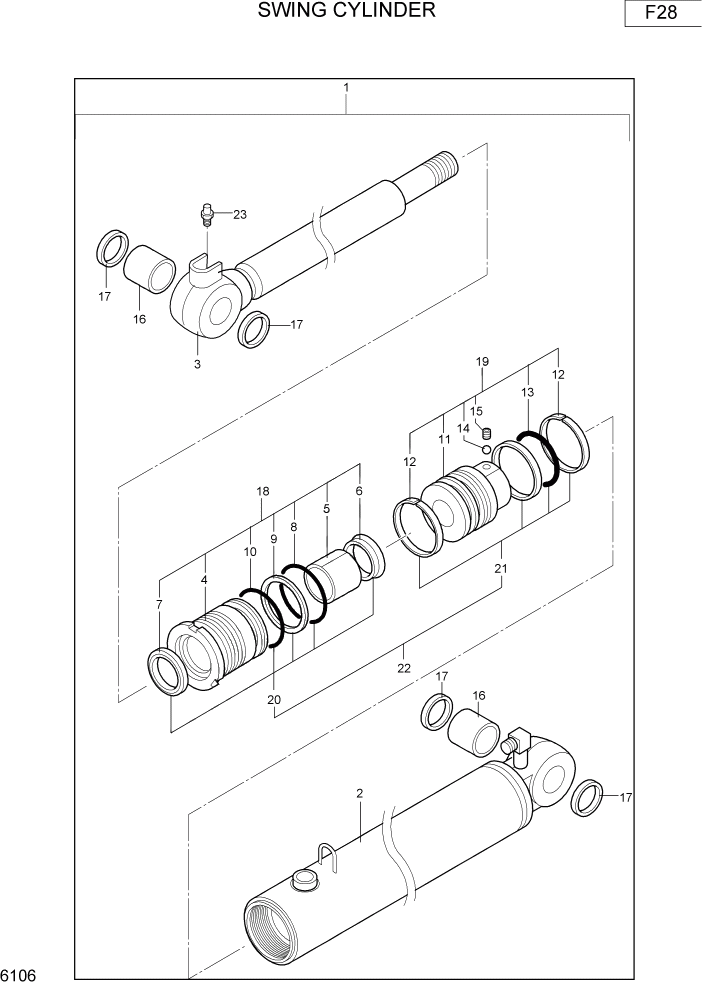 Схема запчастей Hyundai R16-7 - PAGE 6106 SWING CYLINDER ГИДРАВЛИЧЕСКИЕ КОМПОНЕНТЫ