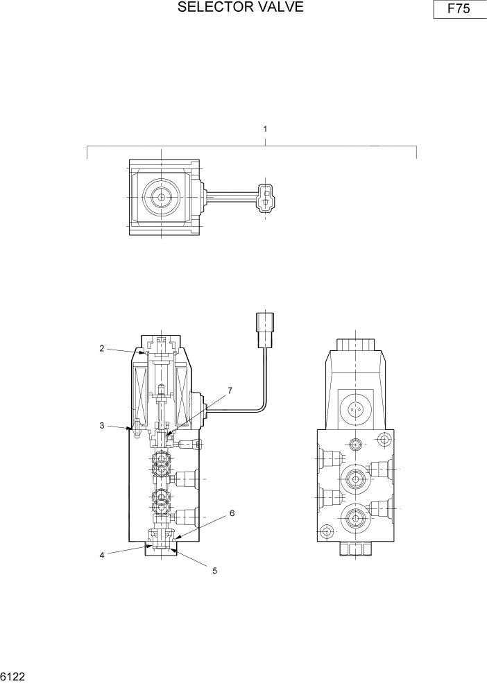 Схема запчастей Hyundai R16-7 - PAGE 6122 SELECTOR VALVE ГИДРАВЛИЧЕСКИЕ КОМПОНЕНТЫ