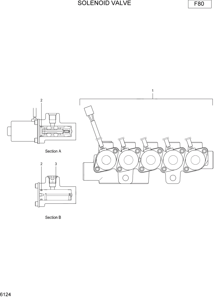 Схема запчастей Hyundai R16-7 - PAGE 6124 SOLENOID VALVE ГИДРАВЛИЧЕСКИЕ КОМПОНЕНТЫ