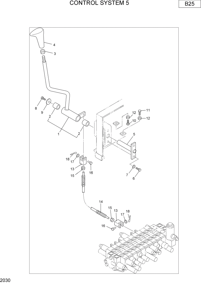 Схема запчастей Hyundai R22-7 - PAGE 2030 CONTROL SYSTEM 5 ВЕРХНЯЯ ЧАСТЬ МАШИНЫ