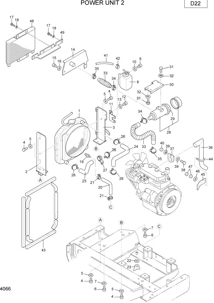 Схема запчастей Hyundai R22-7 - PAGE 4066 POWER UNIT 2 ПРИВОД