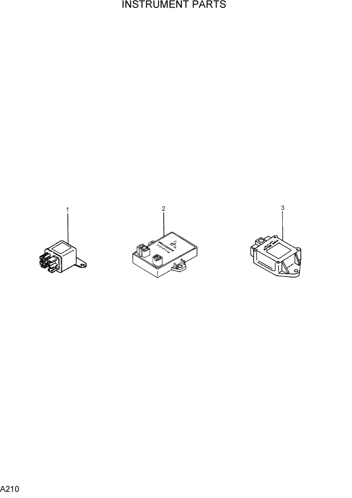 Схема запчастей Hyundai R22-7 - PAGE A210 INSTRUMENT PARTS ДВИГАТЕЛЬ БАЗА