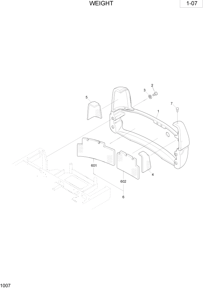 Схема запчастей Hyundai R28-7 - PAGE 1007 WEIGHT ПОВОРОТНАЯ СХЕМА