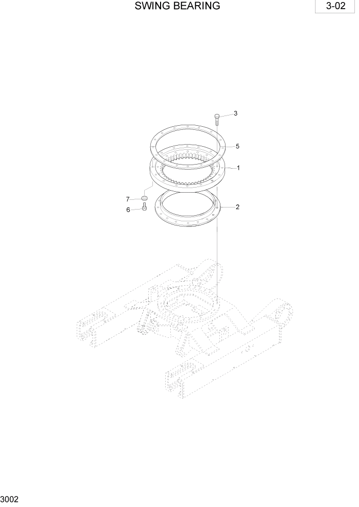 Схема запчастей Hyundai R28-7 - PAGE 3002 SWING BEARING ШАССИ СХЕМА