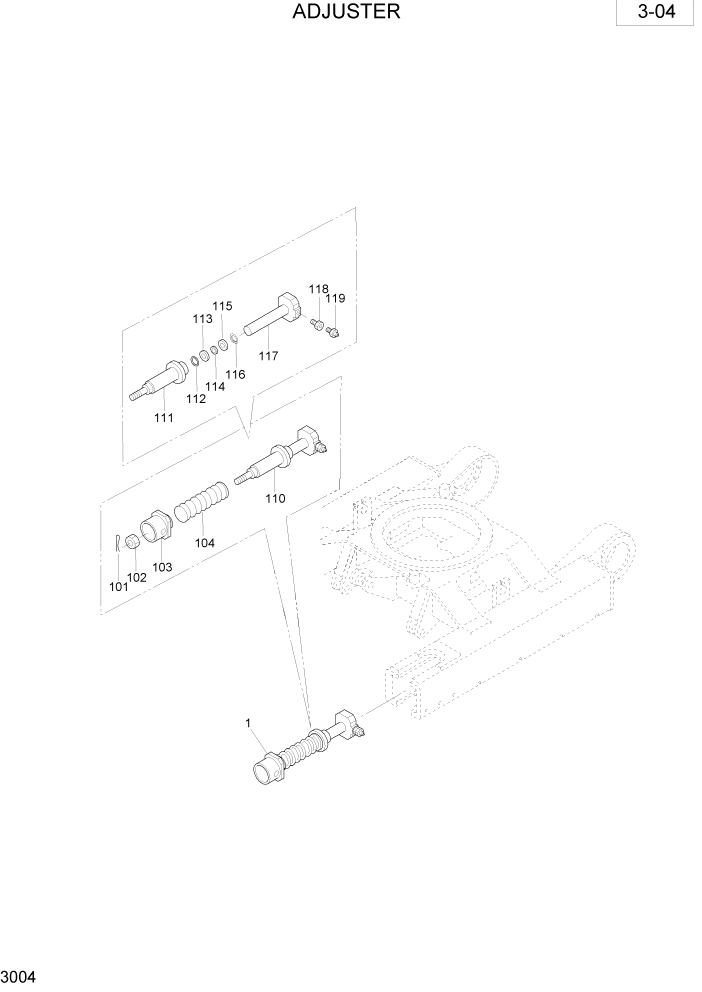 Схема запчастей Hyundai R28-7 - PAGE 3004 ADJUSTER ШАССИ СХЕМА