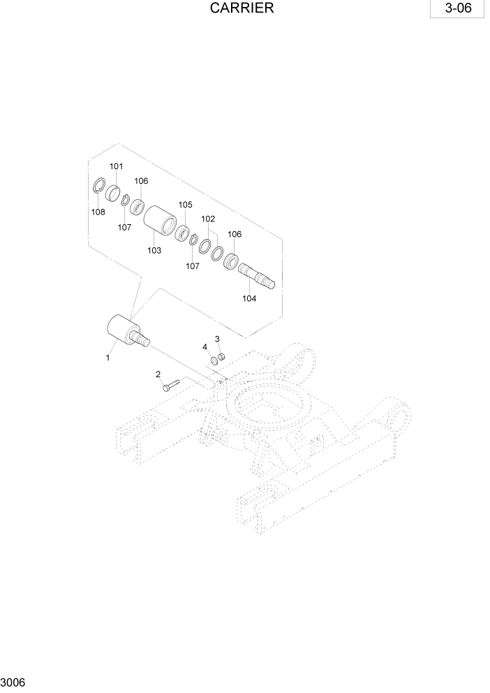 Схема запчастей Hyundai R28-7 - PAGE 3006 CARRIER ШАССИ СХЕМА