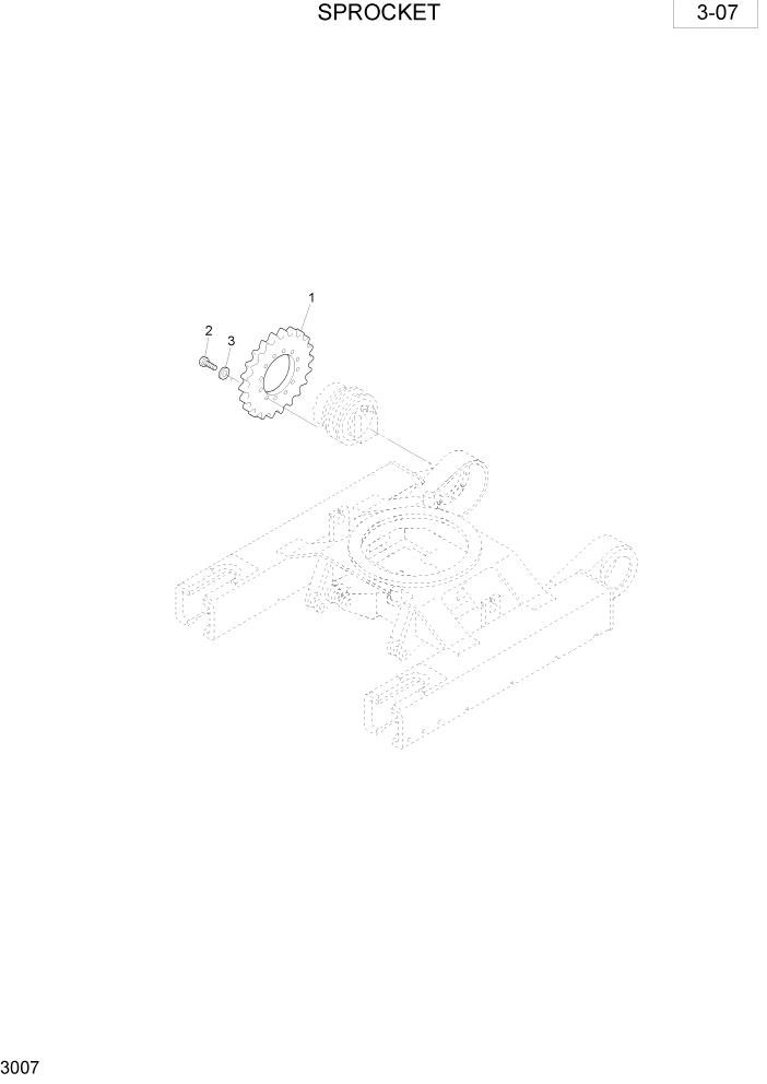 Схема запчастей Hyundai R28-7 - PAGE 3007 SPROCKET ШАССИ СХЕМА