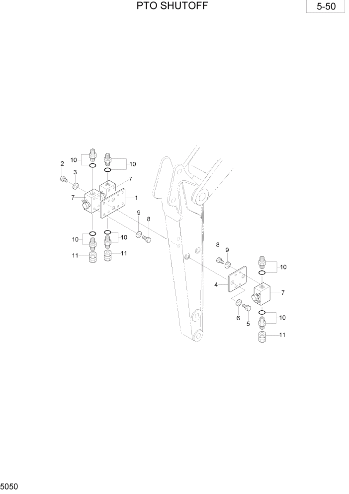 Схема запчастей Hyundai R28-7 - PAGE 5050 PTO SHUTOFF ГИДРАВЛИЧЕСКОЕ ОБОРУДОВАНИЕ