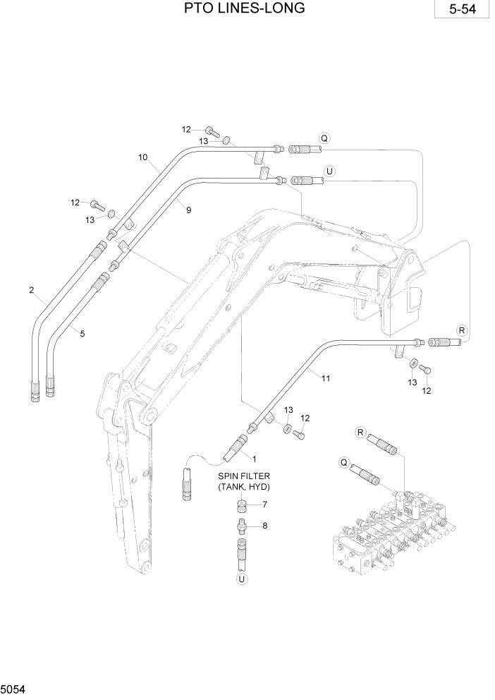 Схема запчастей Hyundai R28-7 - PAGE 5054 PTO LINES-LONG ГИДРАВЛИЧЕСКОЕ ОБОРУДОВАНИЕ