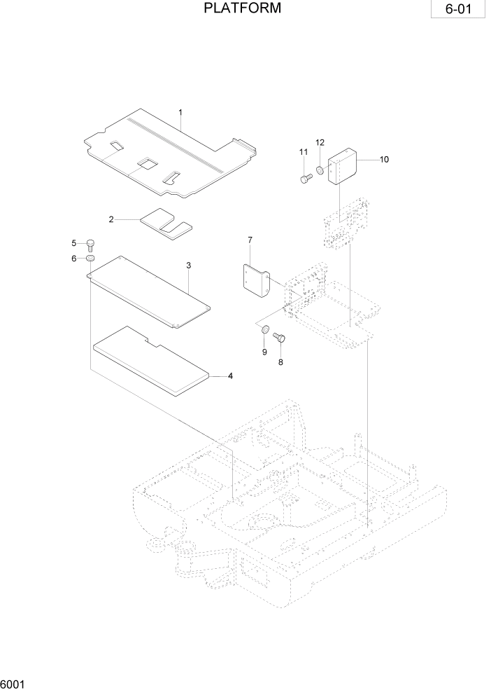 Схема запчастей Hyundai R28-7 - PAGE 6001 PLATFORM ОБОРУДОВАНИЕ ОПЕРАТОРА