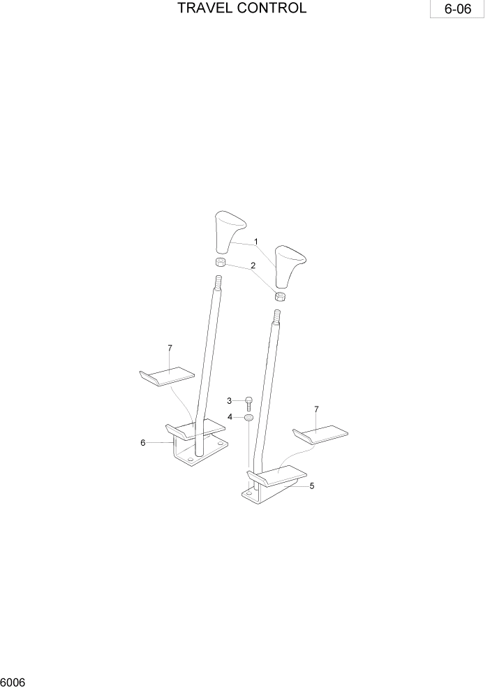 Схема запчастей Hyundai R28-7 - PAGE 6006 TRAVEL CONTROL ОБОРУДОВАНИЕ ОПЕРАТОРА