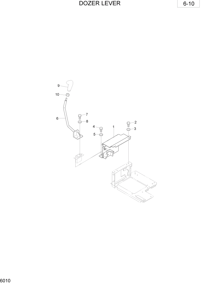 Схема запчастей Hyundai R28-7 - PAGE 6010 DOZER LEVER ОБОРУДОВАНИЕ ОПЕРАТОРА