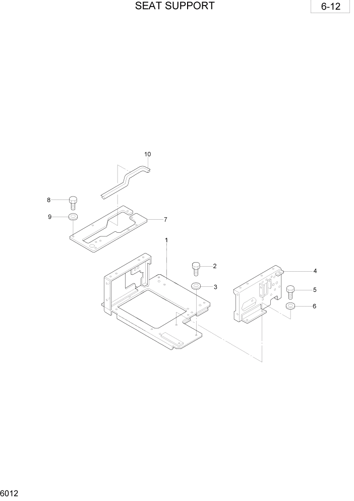 Схема запчастей Hyundai R28-7 - PAGE 6012 SEAT SUPPORT ОБОРУДОВАНИЕ ОПЕРАТОРА