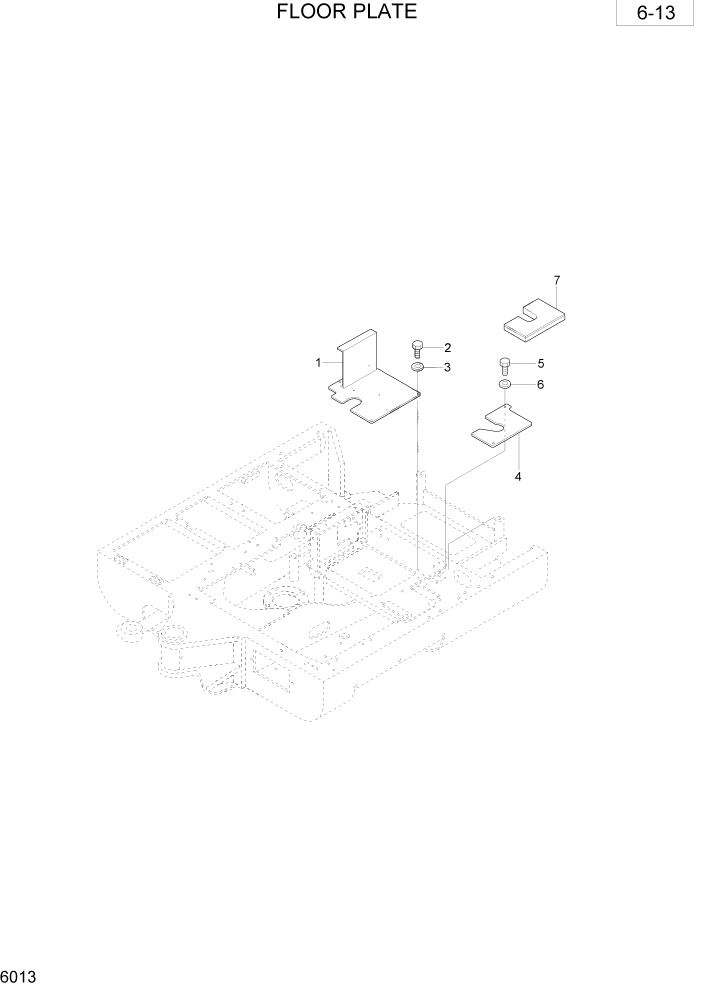 Схема запчастей Hyundai R28-7 - PAGE 6013 FLOOR PLATE ОБОРУДОВАНИЕ ОПЕРАТОРА