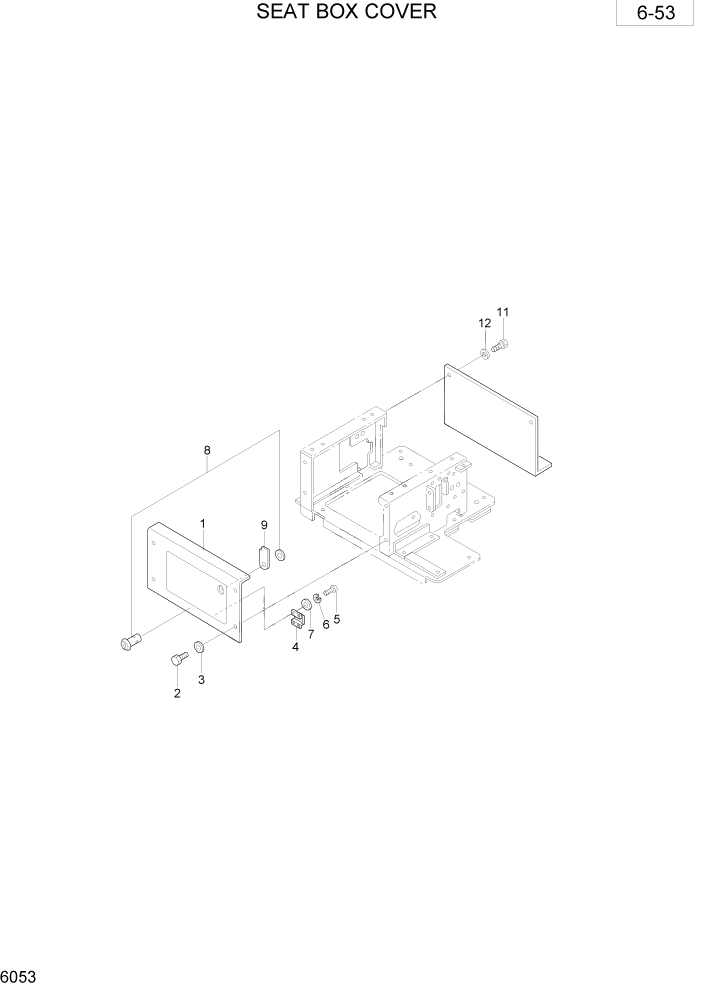 Схема запчастей Hyundai R28-7 - PAGE 6053 SEAT BOX COVER ОБОРУДОВАНИЕ ОПЕРАТОРА