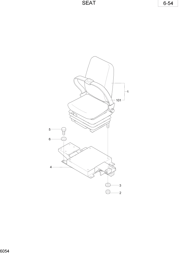 Схема запчастей Hyundai R28-7 - PAGE 6054 SEAT ОБОРУДОВАНИЕ ОПЕРАТОРА