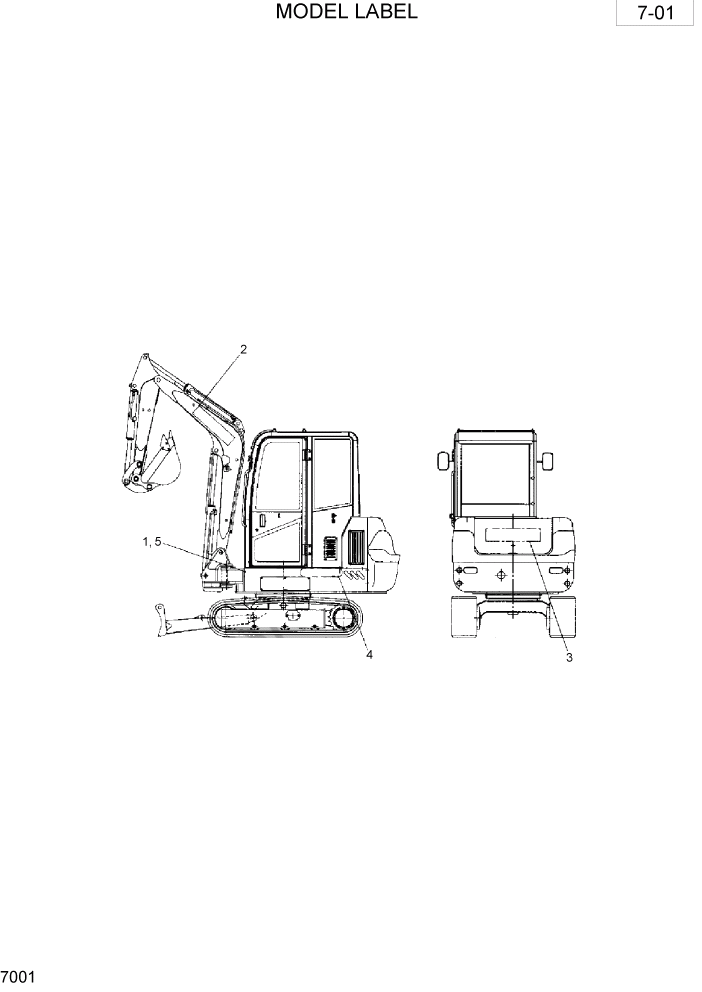 Схема запчастей Hyundai R28-7 - PAGE 7001 MODEL LABEL РАЗНОЕ