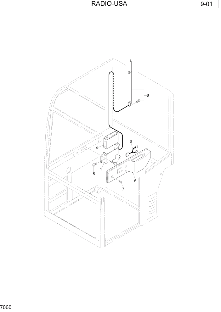 Схема запчастей Hyundai R28-7 - PAGE 7060 RADIO-USA РАЗНОЕ