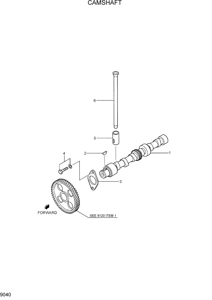 Схема запчастей Hyundai R28-7 - PAGE 9040 CAMSHAFT ДВИГАТЕЛЬ БАЗА