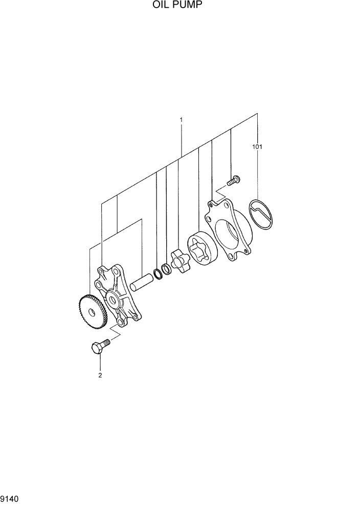 Схема запчастей Hyundai R28-7 - PAGE 9140 OIL PUMP ДВИГАТЕЛЬ БАЗА