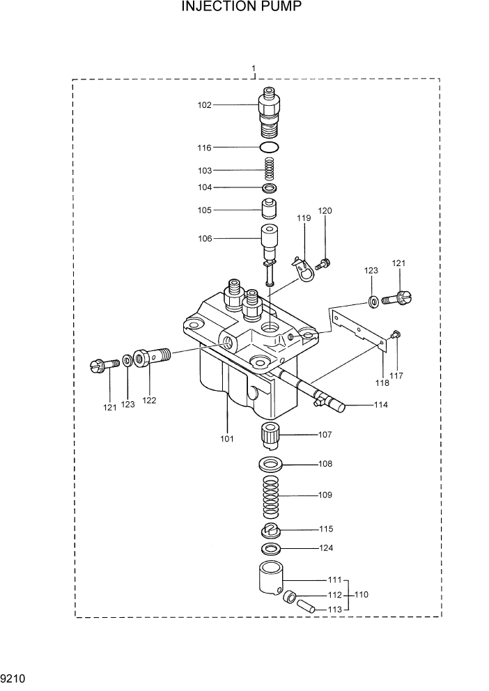 Схема запчастей Hyundai R28-7 - PAGE 9210 INJECTION PUMP ДВИГАТЕЛЬ БАЗА