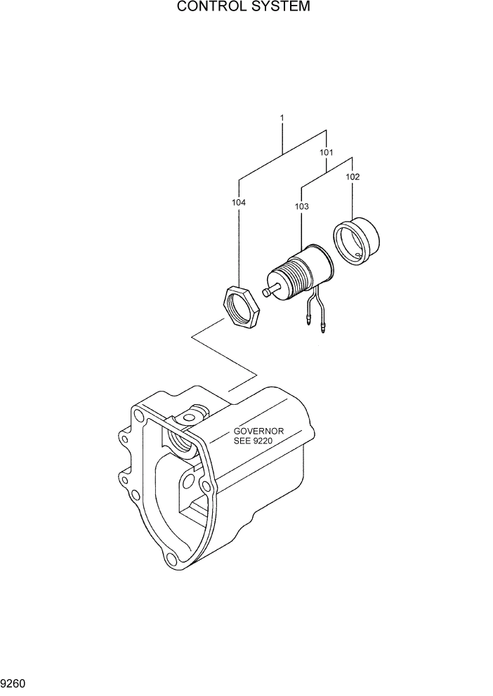 Схема запчастей Hyundai R28-7 - PAGE 9260 CONTROL SYSTEM ДВИГАТЕЛЬ БАЗА