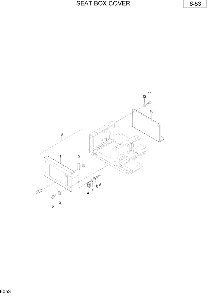 Схема запчастей Hyundai R35-7 - PAGE 6053 SEAT BOX COVER ОБОРУДОВАНИЕ ОПЕРАТОРА