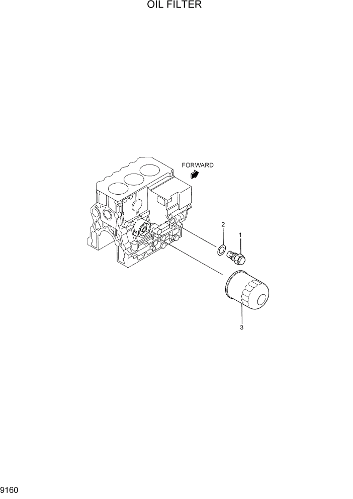 Схема запчастей Hyundai R35-7 - PAGE 9160 OIL FILTER ДВИГАТЕЛЬ БАЗА