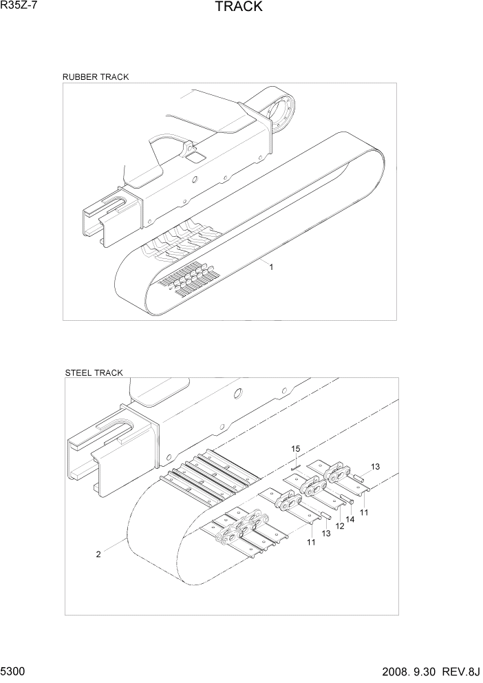 Схема запчастей Hyundai R35-7Z - PAGE 5300 TRACK ХОДОВАЯ ЧАСТЬ