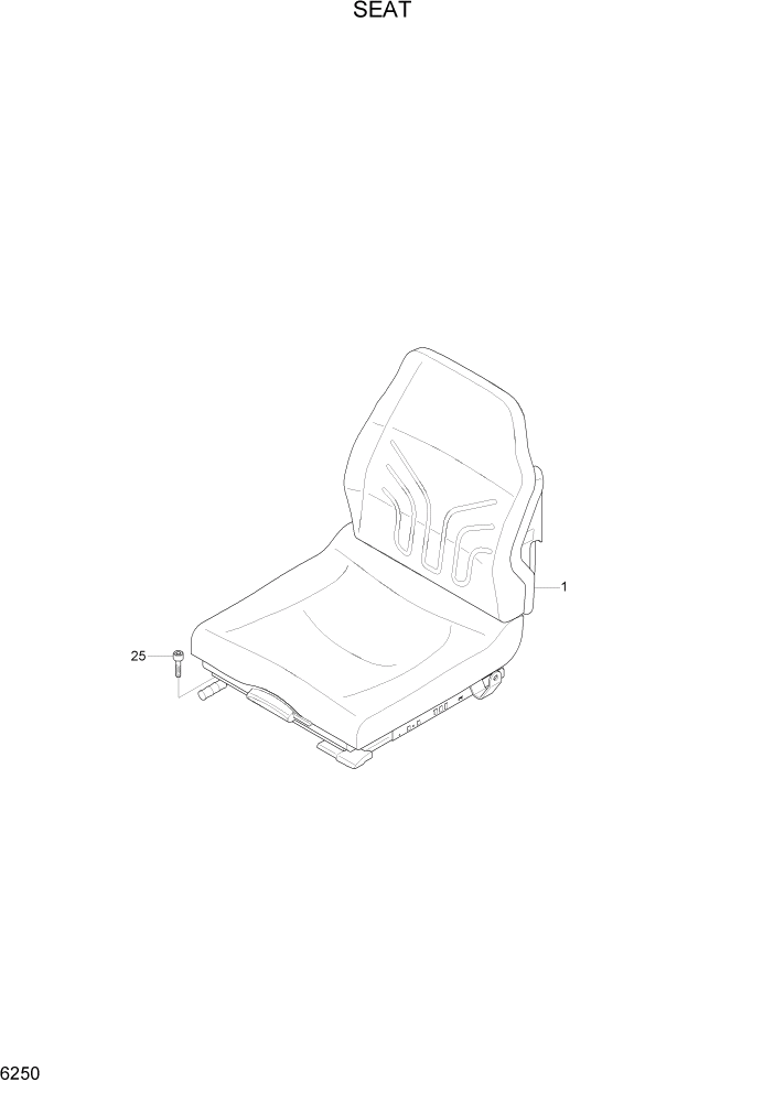 Схема запчастей Hyundai R35-7Z - PAGE 6250 SEAT СТРУКТУРА