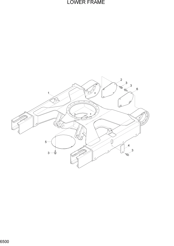 Схема запчастей Hyundai R35-7Z - PAGE 6500 LOWER FRAME СТРУКТУРА