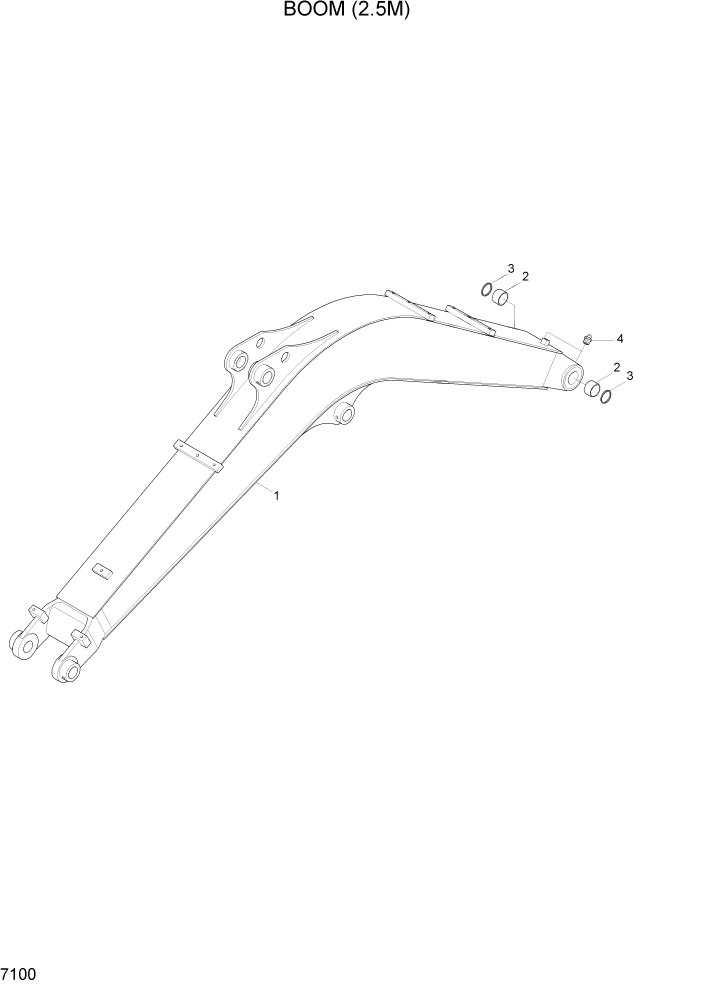 Схема запчастей Hyundai R35-7Z - PAGE 7100 BOOM(2.5M) РАБОЧЕЕ ОБОРУДОВАНИЕ