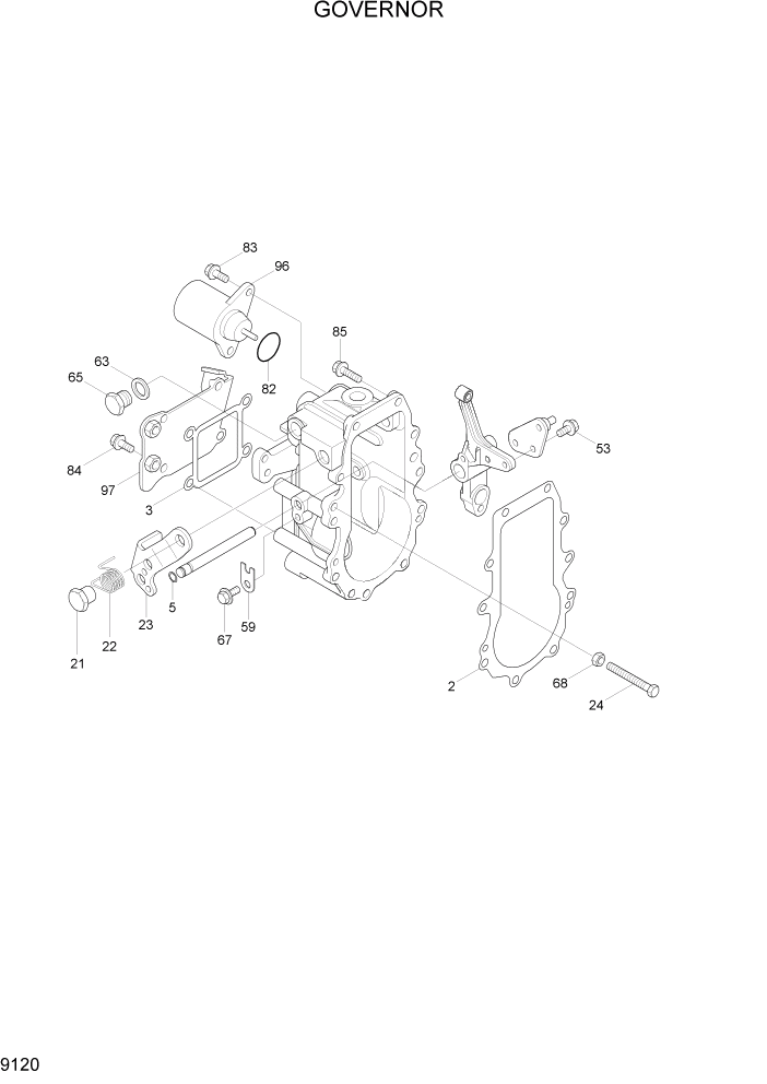 Схема запчастей Hyundai R35-7Z - PAGE 9120 GOVERNOR ДВИГАТЕЛЬ БАЗА