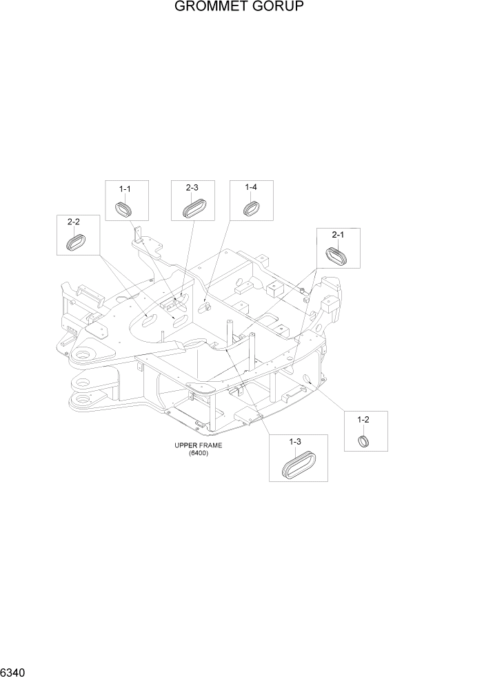 Схема запчастей Hyundai R35Z-7A - PAGE 6340 GROMMET GROUP СТРУКТУРА