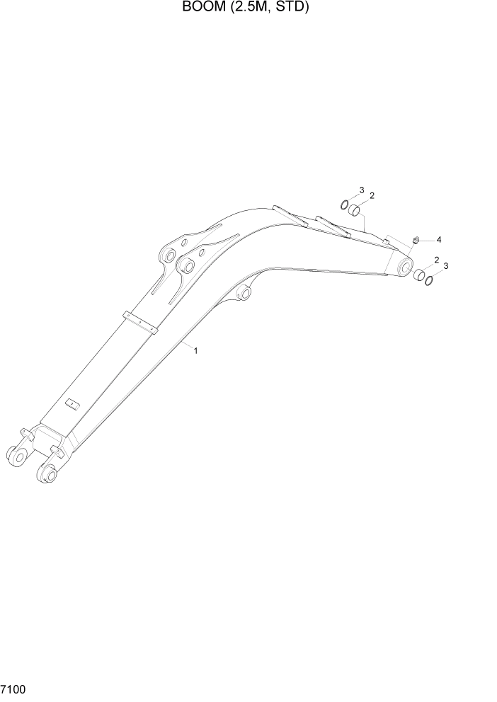 Схема запчастей Hyundai R35Z-7A - PAGE 7100 BOOM(2.5M, STD) РАБОЧЕЕ ОБОРУДОВАНИЕ