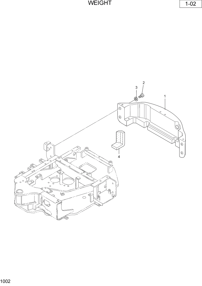 Схема запчастей Hyundai R36N-7 - PAGE 1002 WEIGHT ПОВОРОТНАЯ СХЕМА