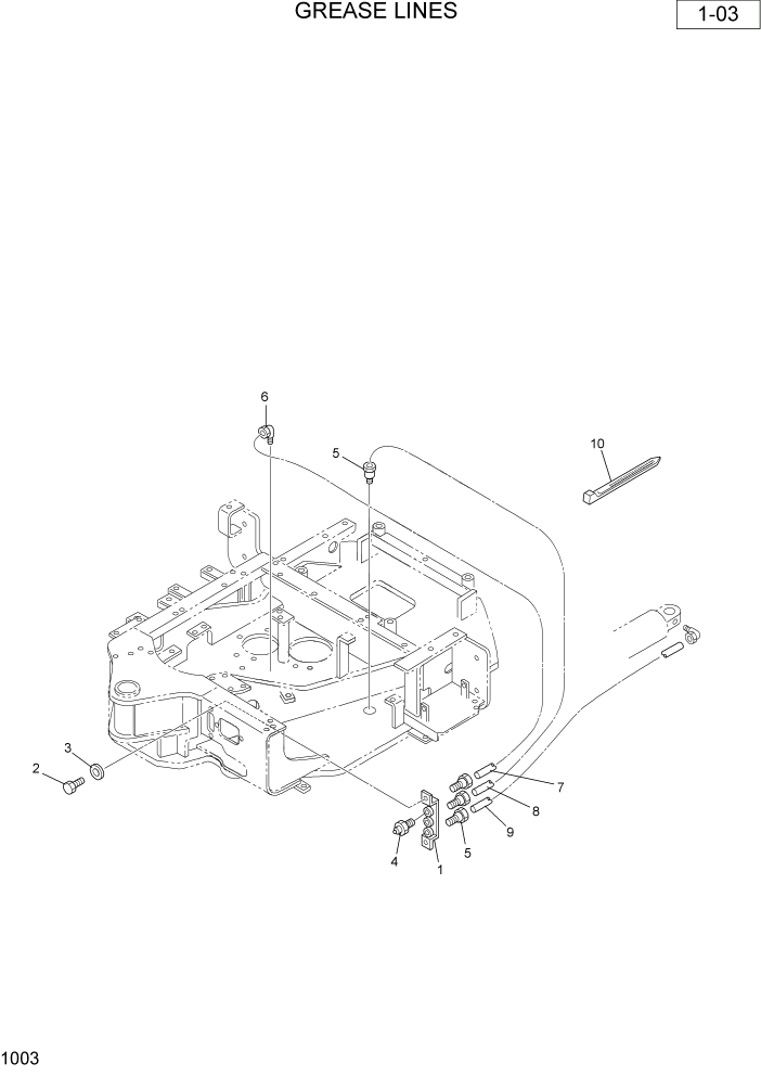 Схема запчастей Hyundai R36N-7 - PAGE 1003 GREASE LINES ПОВОРОТНАЯ СХЕМА