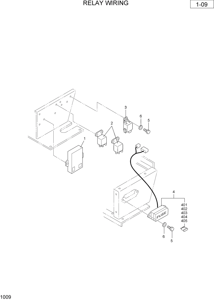 Схема запчастей Hyundai R36N-7 - PAGE 1009 RELAY WIRING ПОВОРОТНАЯ СХЕМА