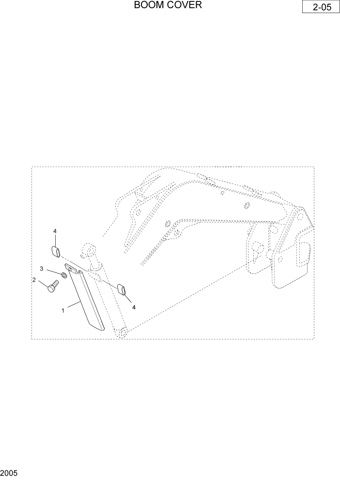 Схема запчастей Hyundai R36N-7 - PAGE 2005 BOOM COVER РАБОЧАЯ СХЕМА