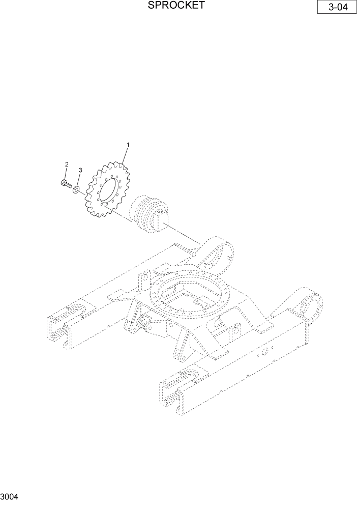 Схема запчастей Hyundai R36N-7 - PAGE 3004 SPROCKET ШАССИ СХЕМА