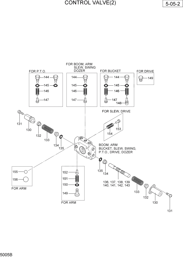 Схема запчастей Hyundai R36N-7 - PAGE 5005B CONTROL VALVE(2) ГИДРАВЛИЧЕСКАЯ СХЕМА