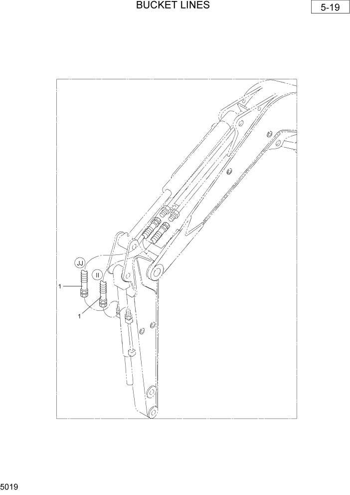 Схема запчастей Hyundai R36N-7 - PAGE 5019 BUCKET LINES ГИДРАВЛИЧЕСКАЯ СХЕМА