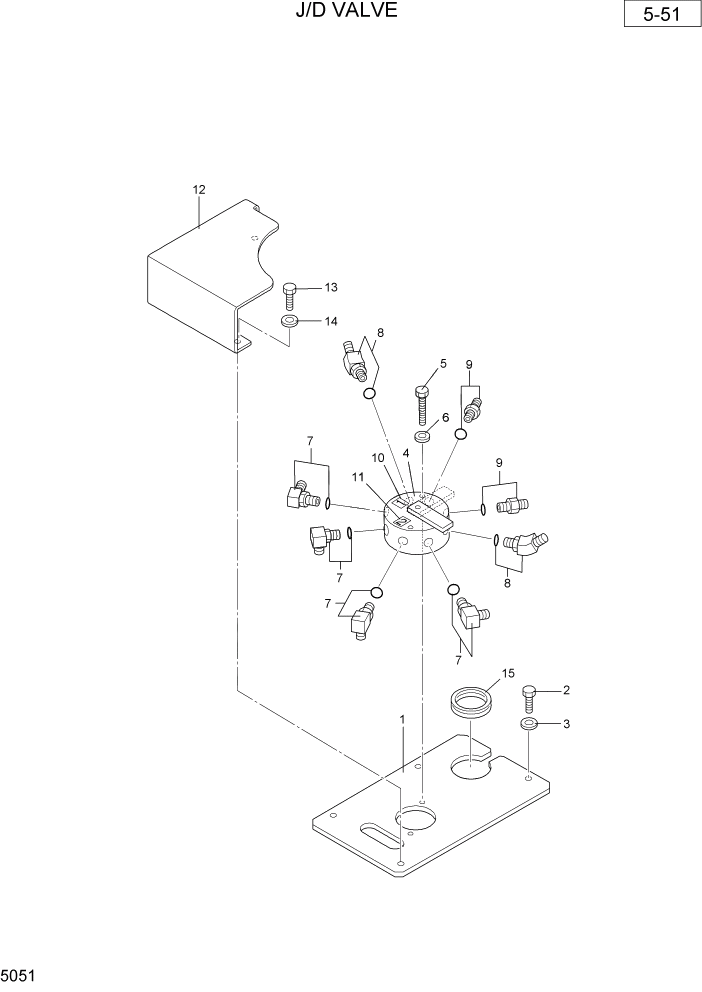 Схема запчастей Hyundai R36N-7 - PAGE 5051 J/D VALVE ГИДРАВЛИЧЕСКАЯ СХЕМА